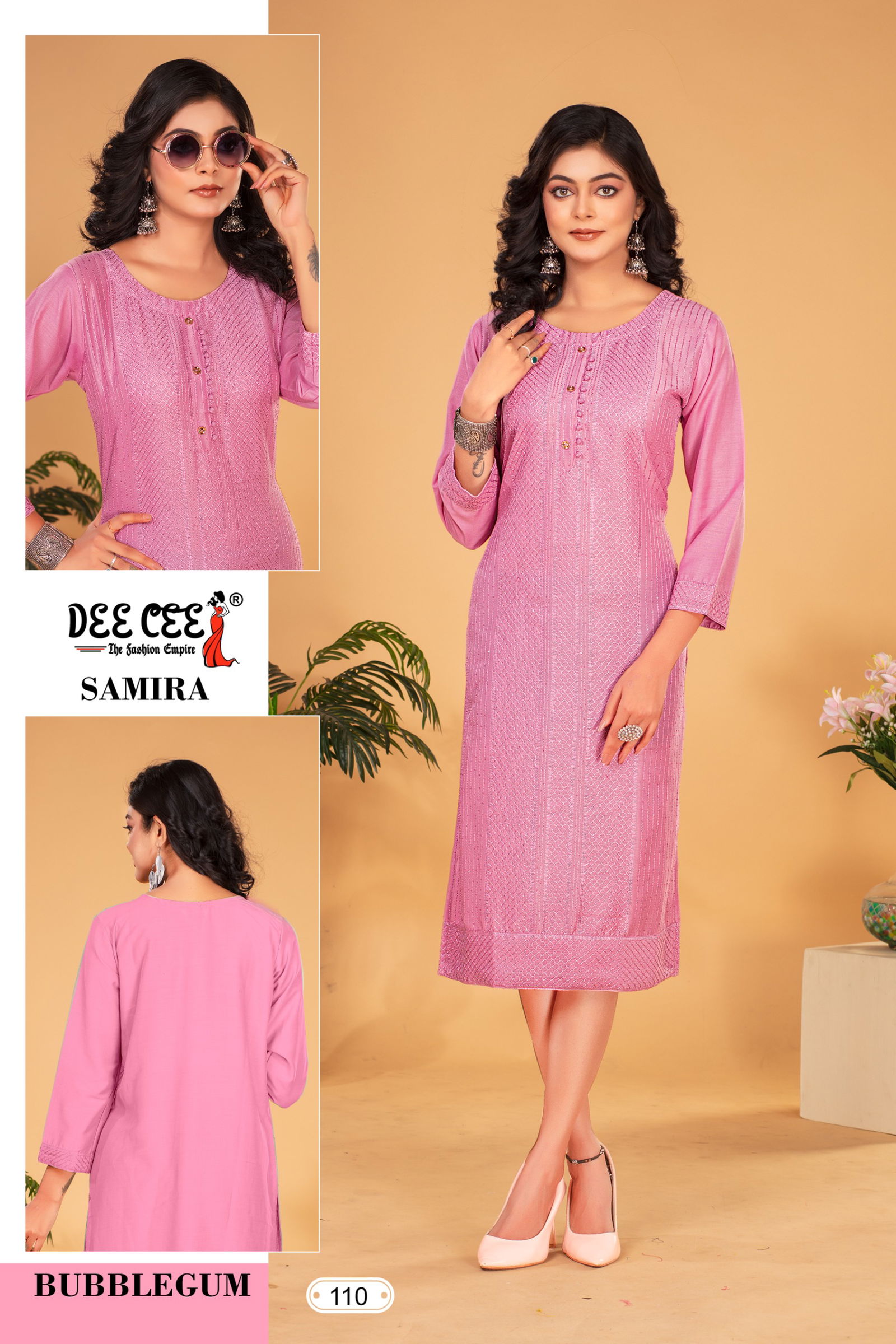 Samira By Deecee Chinon Straight Cut Kurti Suppliers In India